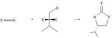(S)-4-Isopropylthiazolidine-2-thione is prepared by reaction of carbon disulfide with L-valine ol.
